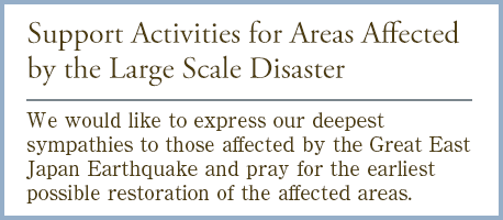 Regarding our support in the event of a large-scale disaster, etc.